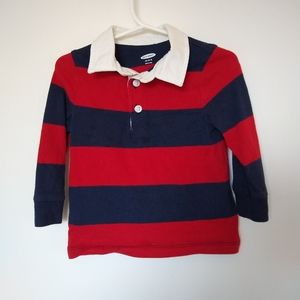 Old Navy Red and Navy Striped Shirt 18-24m